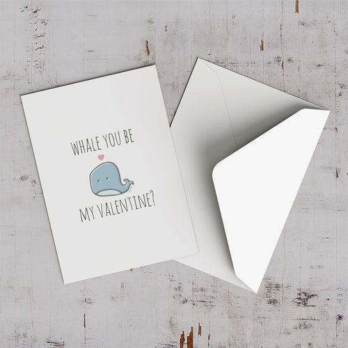 Whale You Be My Valentine Greeting Card